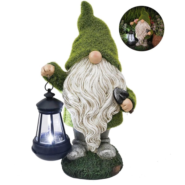 Led outdoor lamp dwarf with lantern - garden gnomes Garden decoration