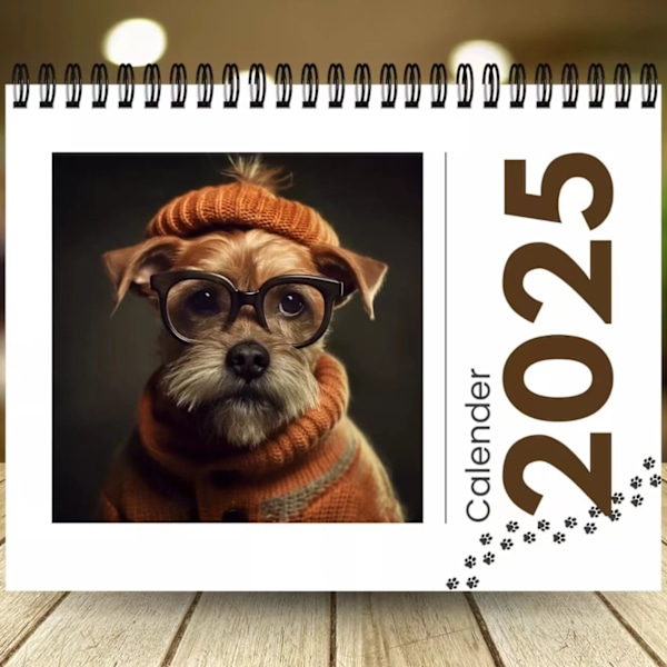 Kawaii Argig Cat Skrivbords kalender 2025 Söt Väggkalender Skrivbordstillbehör Kontorsmaterial Daglig Firande Literary dog-1pcs