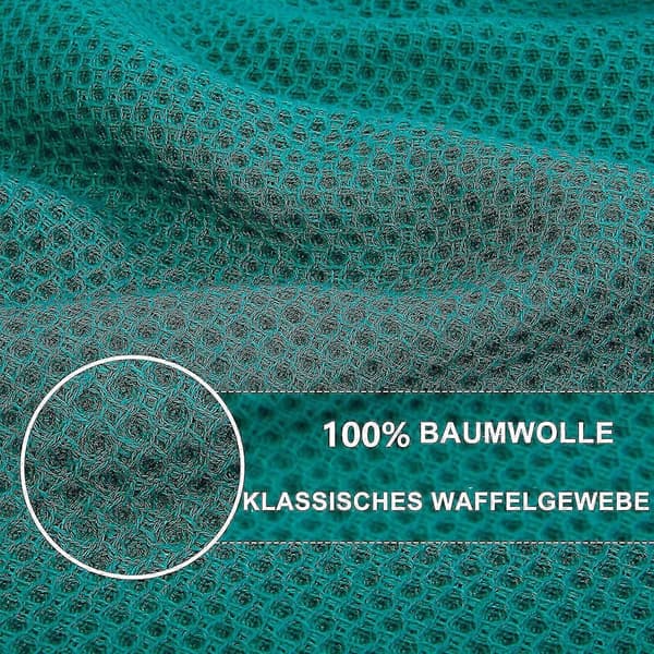 6-pack Premium 100% Bomull Frotté Diskhanddukar, Superabsorberande Disktrasor med Hängögla Blue-green 34*73cm