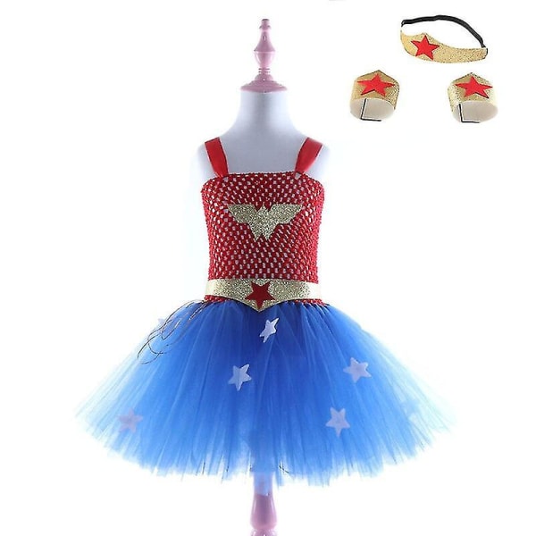 Wonder Girl Cosplay -asu lapsille Supersankari Halloween -karnevaalijuhlamekko L