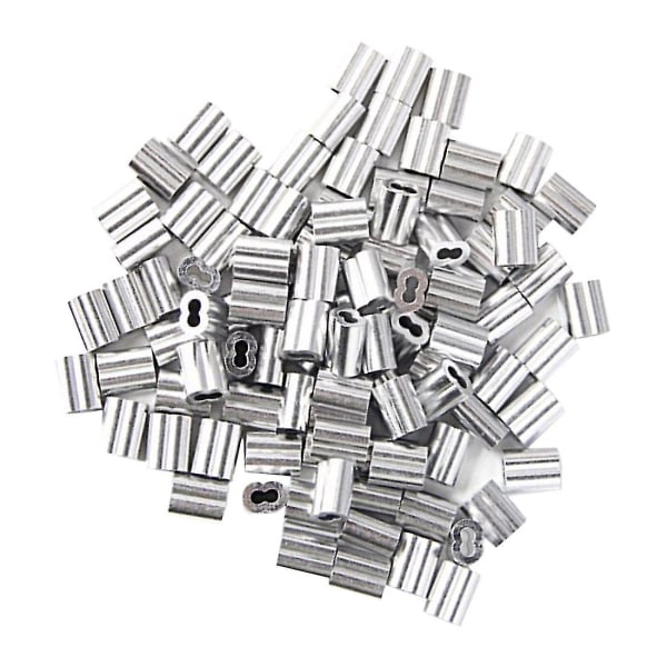 120x Aluminium Crimphylse for 2mm Diameter Wire Rope og Kabel