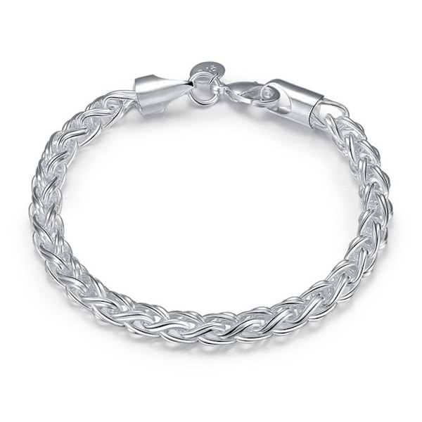 Engros 925 sølv armbånd for menn og kvinner med kjede Høy kvalitet smykker Valentinsdag gave vakker og elegant 6MM width