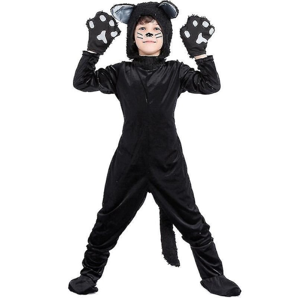 Barnens Cosplay Set Animalblack Cat Costume 110 120cm