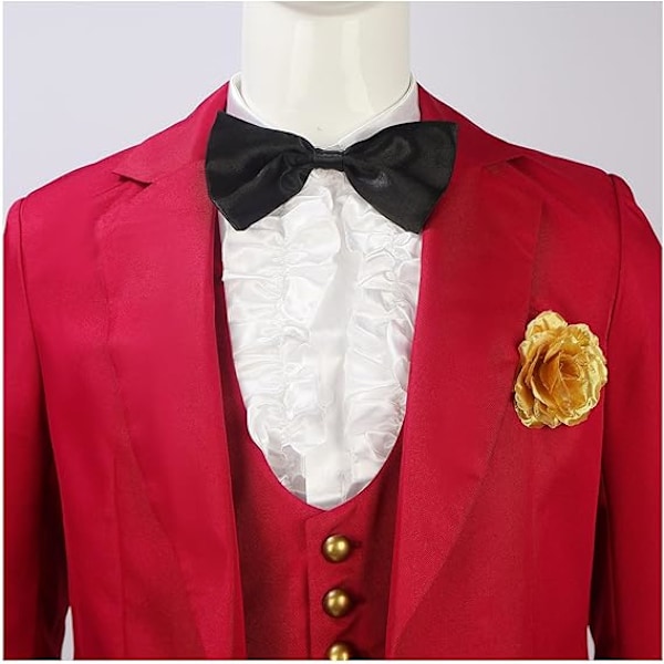 Mænds Røde Bryllupsdragt Kostume Halloween Bryllupsdragt Kostume Red M