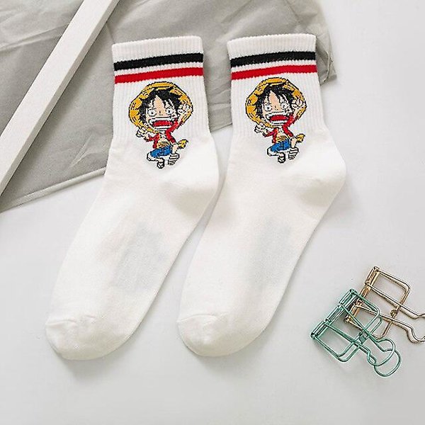 Shry One Piece Cartoon Kawaii Cute Luffy I Tube Socks Student Socks Sports Socks Julegave Happy Sock Kvinner 1