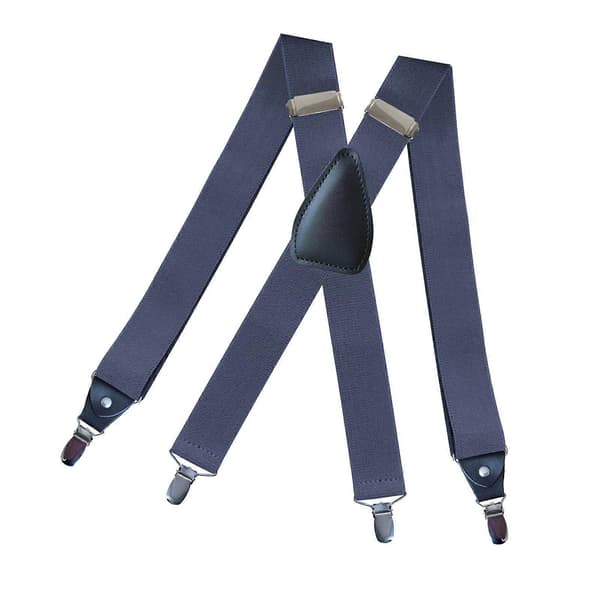 Herreseler Elastiske Stropper Solid Kraftig 4 Klips Justerbar Unisex Sort Denim Blue