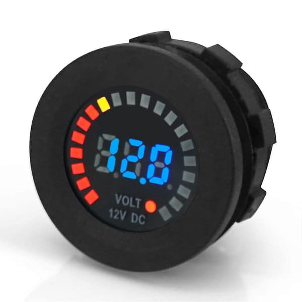 Digital rund panelvoltmeter realtidsspänningsdetektering lämplig för båt marin UTV bil husbil