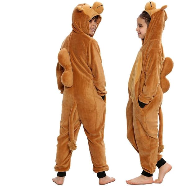 Fleece A2Z Onesie for barn, heldress, kamelkostyme, julegave, gutter, jenter Camel 3-4 Years
