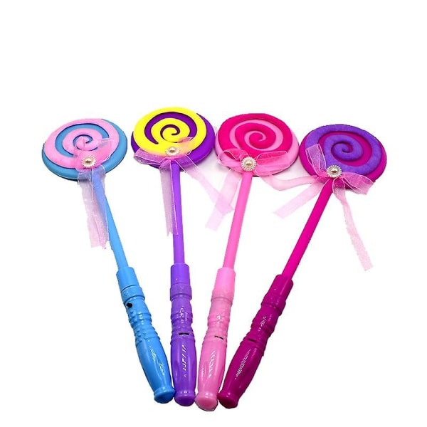 4 stk Led Frekvenskonvertering Lysende Lollipop Magic Stick Candy Shape Flash Stick Holiday Toy