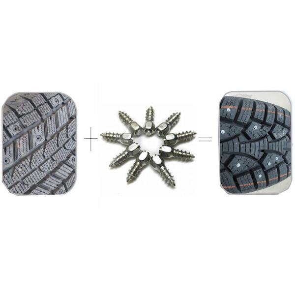 200 stk 4x12mm Hjulbolter Snøskruer Dekk Pigger Antislipp Fallende Pigger For Bil Motorsykkel Sykkel