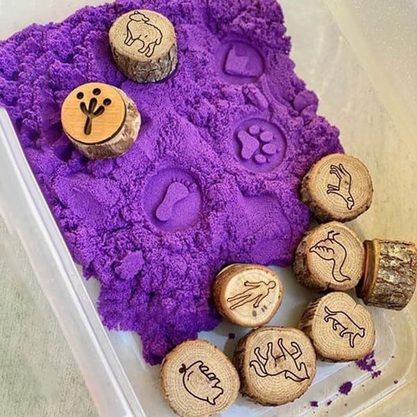 9-pack träspår av djur Playdoh-stämplar Djuravtryck 0.6