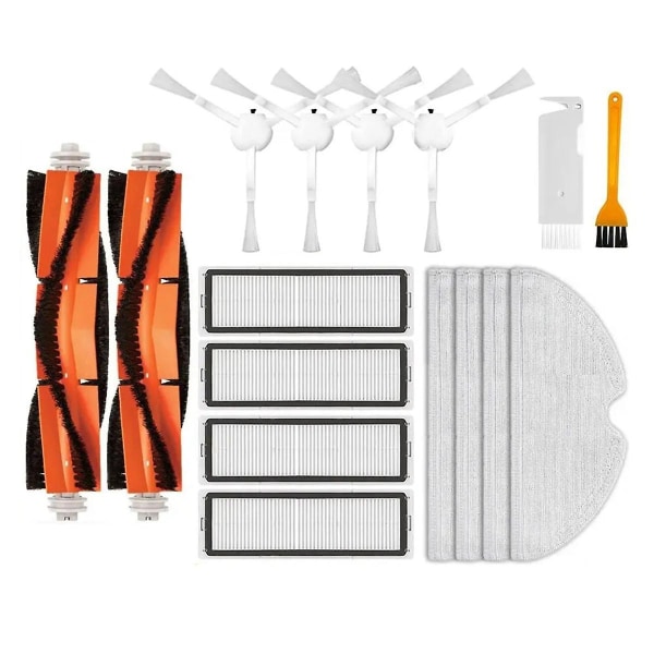 Robot Vacuum Mop 2C / XMSTJQR2C -robottipölynimurin varaosat ja tarvikkeet, mukaan lukien rullaharja, sivuharja, HEPA-suodatin ja moppiliina As Shown