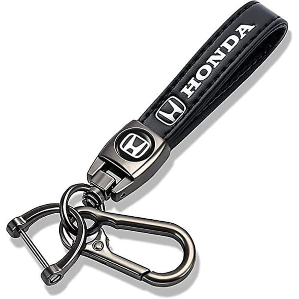 Kompatibel med Honda ekte skinn billogo nøkkelring Kompatibel med nøkkelring for menn og kvinner svart tilbehør