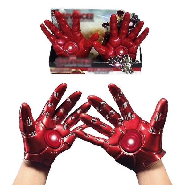 1 pari Iron Man -roolikäsineitä Lasten Kostajalle Elokuva-elokuvahahmo Cosplay-hanskat Halloween Cosplay -juhlakäsineet Rekvisiitta Lahjat