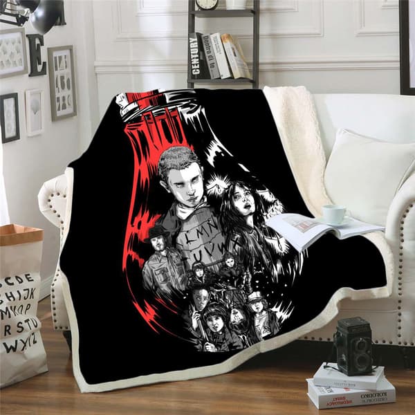 Stranger Things 3D-tryckt ullfilt, flanell, 70*100 16