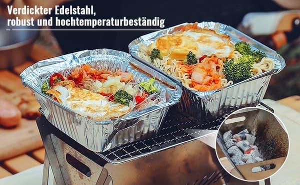 Mini Charcoal Grill, Portable Small Foldable Tabletop Charcoal Grill, Removable Foldable Camping Grill