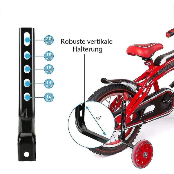 Stabilisatorhjul, børnecykel stabilisatorhjul, universal stabilisator, børnecykel bag