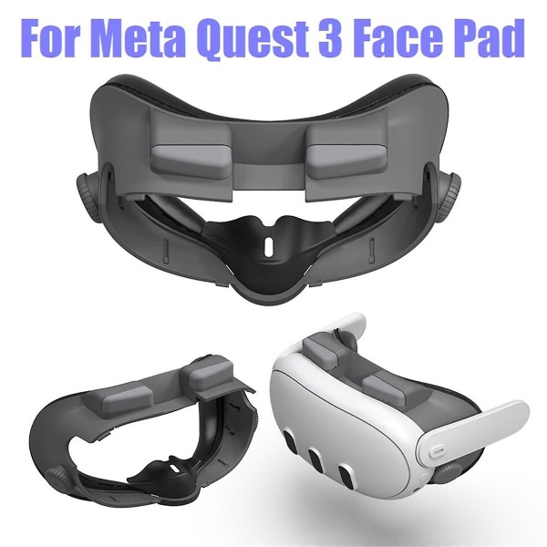 For 3 Face Pad X3 Air Varmespredning Pustende ventilasjonsansiktsdeksel for Quest 3 Dark Gray