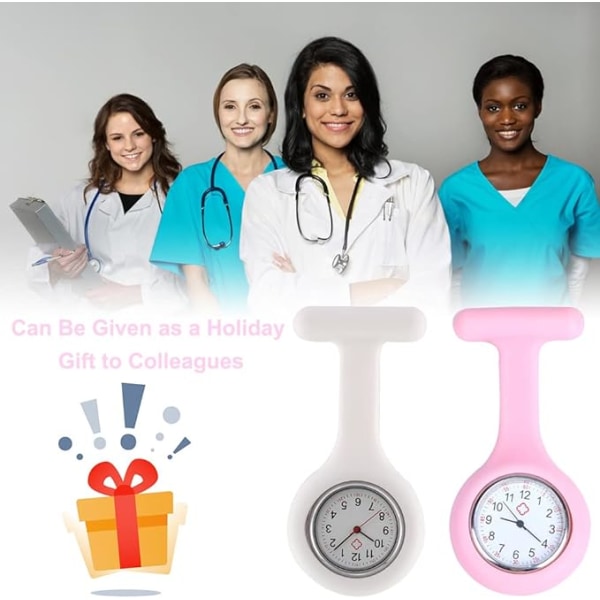 Sygeplejerskeur, Lommeur, der kan tilpasses, lysende visere, Lommeur med klips, gave til læger og sygeplejersker