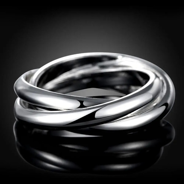 925 Sterling Sølv Dobbelt Spiral Ring Fashion Charm til Kvinder