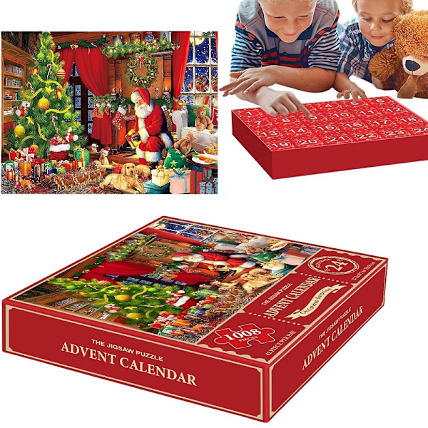Nytt pussel-adventskalender Jul nedräkning pussel blind box
