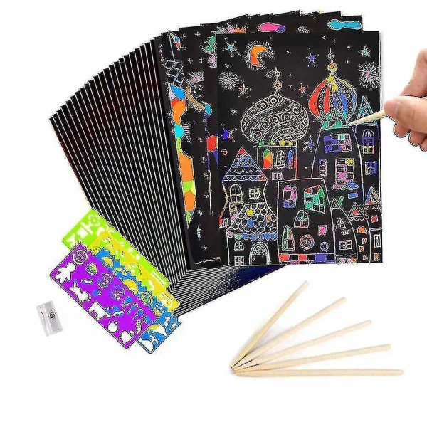 Zk- 50 arkkia Rainbow Scratch Paper Crafts Board