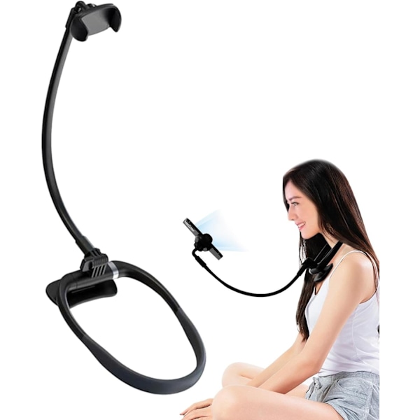 Neck Phone Holder, Flexible and Adjustable Phone Stand 360 Degree Rotating, Hands Free Phone Holder for Multiple Functions