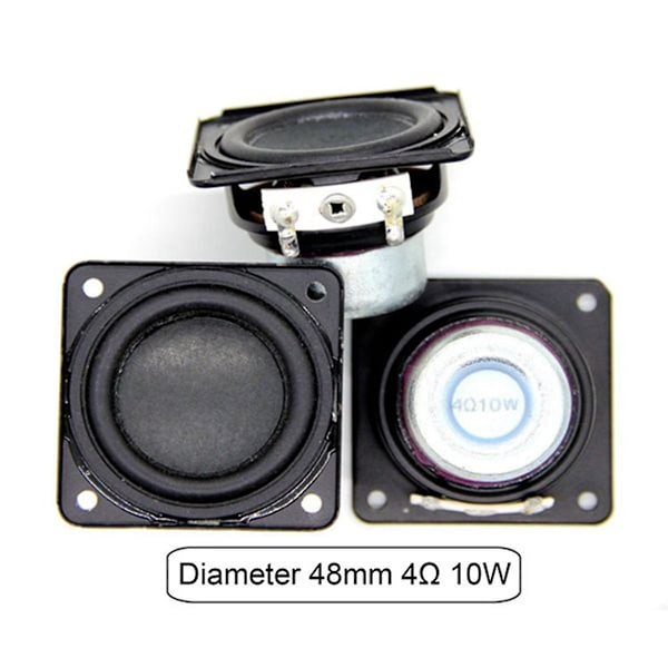 Audiohögtalare 1,8 tum 4Ohm 10W 48mm Bas Multimedia Högtalare DIY Ljud Minihögtalare med Monteringshål Black