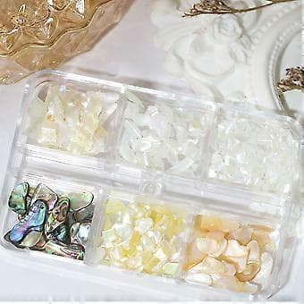 Seashell Slice Nail Art, Colorful Irregular 3D Nail Abalone Slice Nail Sequins