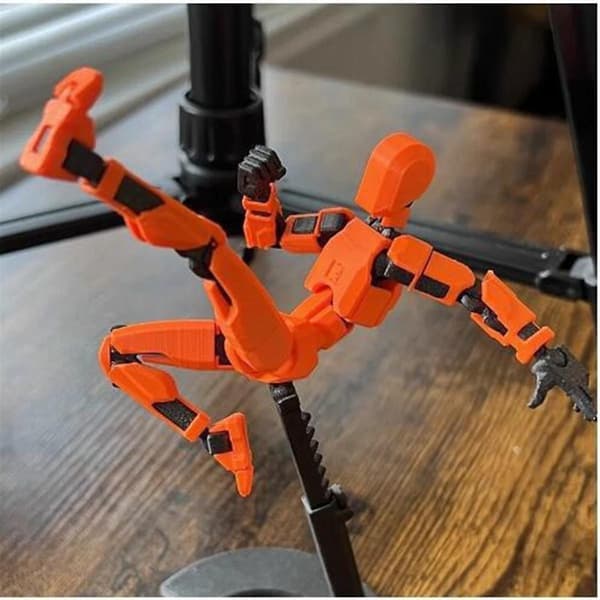 Robot Actionfigur, 3D-trykt med fuld artikulation til stop motion-animation rød