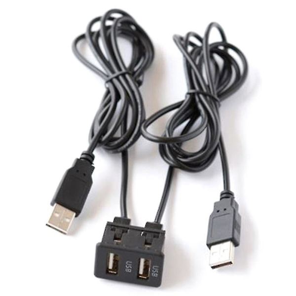 150cm Bilskärm Infälld Montering Två Usb-Port Panel Auto Båt Dubbel Usb Förlängningskabel