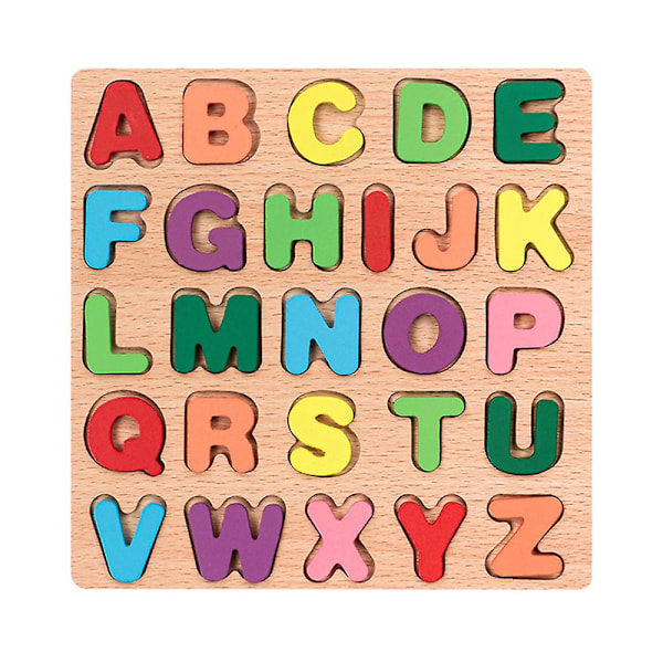 Wooden Alphabet Puzzle - Abc Letters Sorting Board Blocks Matching Game Jigsaw Educational Learning Toy Creative Gift For Preschool Kids