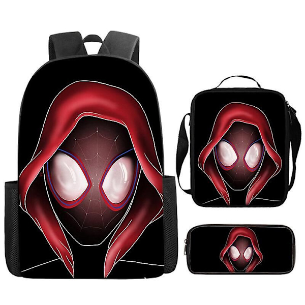 Across The Spider-verse Skoletaske Rygsæk Studerende Børn Taske Penalhus 3-delt Sæt Style A