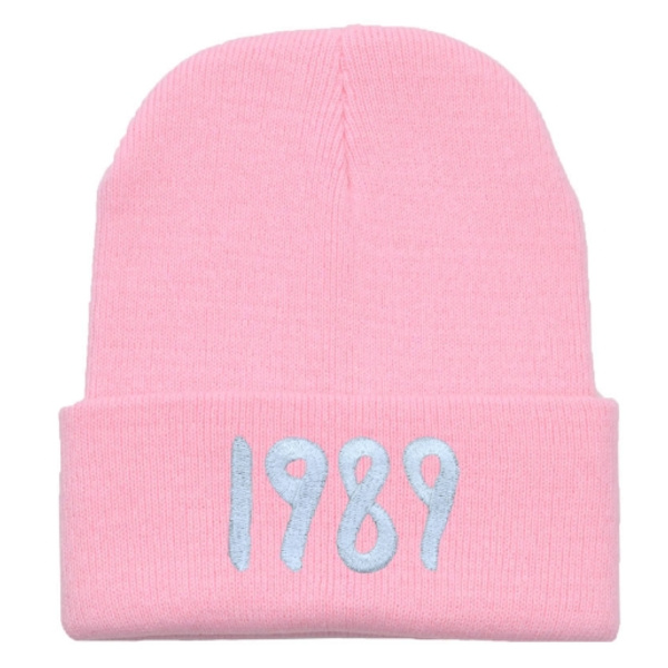 Taylor Swift 1989 Mössa Kvinnor Broderad Stickad Stretch Skallehatt Fans Present pink
