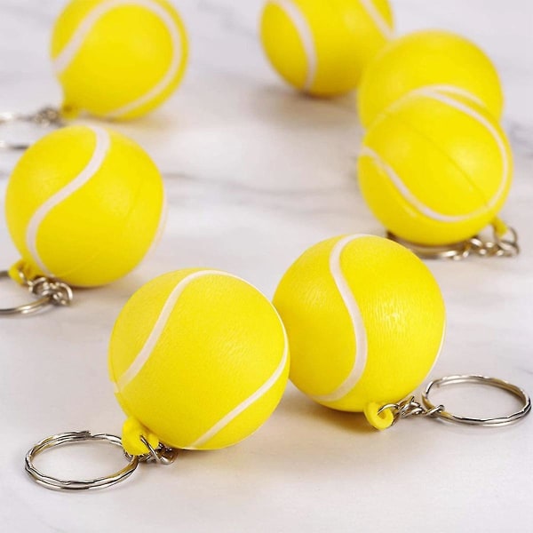 24 Pack Tennis Ball Avaimenperät, Mini Tennis Stress Ball Avaimenperät, Sports Ball Avaimenperät, Carnival Rewa