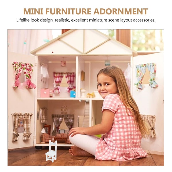 Miniature Furniture Dollhouse Chair Model Doll House Accessories Wooden Doll House Chair