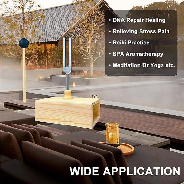 432 Hz Stemmegaffel med Resonanskasse, Til Lydhealing, Stemmegaffel Resonansundervisning, Høretest SilverWood Color