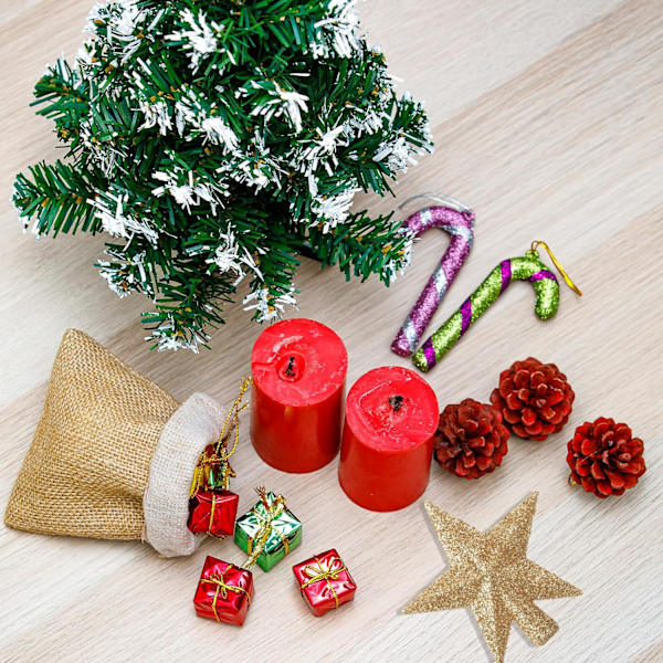 2 st Mini Julgranstopp, Liten Grantopp Glittrande Stjärnor Julgranstopp Små Julgransprydnader Julstjärna Grantopp (6 cm)