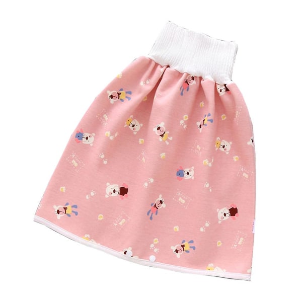 Tvättbar läckagesäker sängvätande kjol Grundtillbehör för de flesta föräldrar Ofta Pink bear