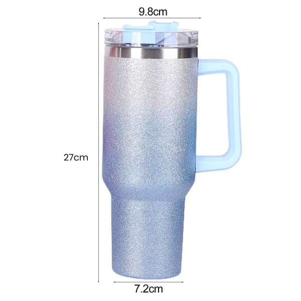 1 set 1200 ml:n autovesikuppi kahvan kannella Olkivuodonkestävä gradienttivärieristetty kahvikuppi, kotitarvikkeet Tianyuhe Blue