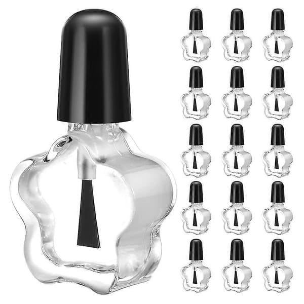 20 st nagellacksflaskor - Transparent glas påfyllningsbar 5 ml stjärnformad behållare för DIY nagelkonst Resevänlig och spillsäker för kvinnor och salonger