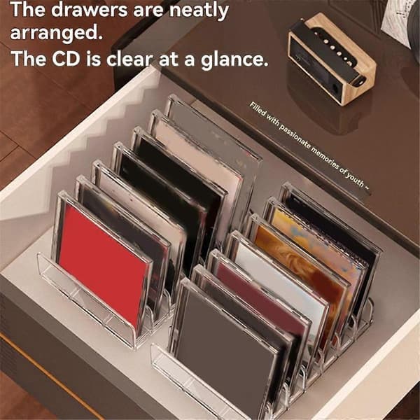 Akryl CD/DVD Oppbevaringsstativ Transparent Organizer Stativ Displayholder for CD/DVD, Holder Flere Disker As Shown