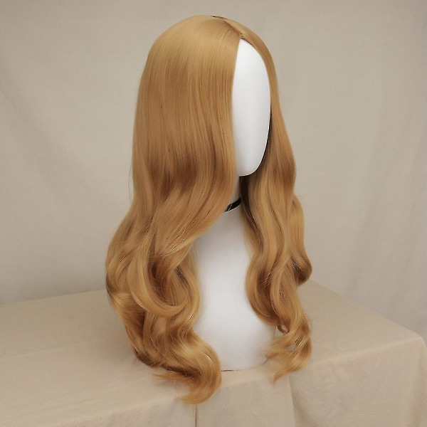 M3gan Cosplay Peruk Ai Doll Robotar Megan Long Blond Vågigt lockigt hår Peruker Halloween Party Rollspel Rekvisita