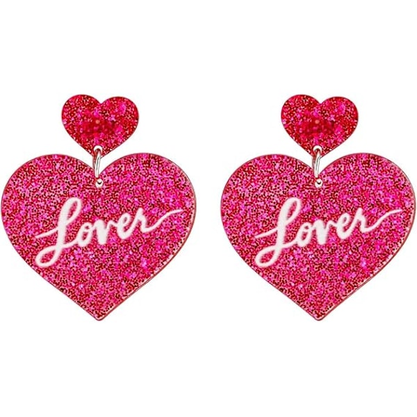 Neon øredobber hjerte akryl øredobber retro 80-tallet 90-tallet kostymefest valentinsdag halloween julefest øredobber asthetisk