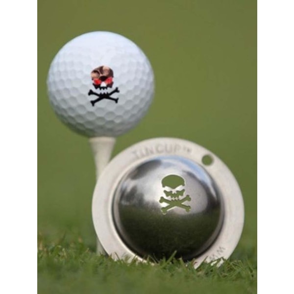 Tin Cup golfbollsmarkör - anpassat uppriktningsverktyg - personliga golftillbehör Jolly Roger
