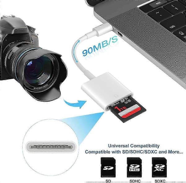 30-bens hun til USB-C adapterkabel, synkronisering af dataopladning kompatibel med iPhone iPad iPod