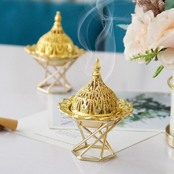 2024 Muslim Eid Al-fitr Mubarak Arabian Censer Incense Burner Tower Ornaments Gold