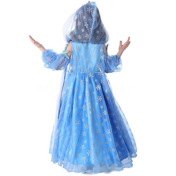 Frozen Elsa Princess Fancy Dress Flickor Jul Fest Cosplay Outfit Kostym 3-4 Years