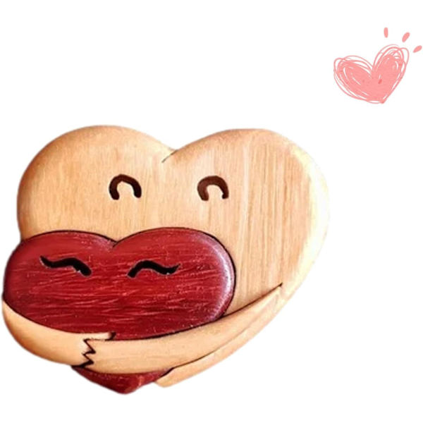 Et kram fra mit hjerte til dig Håndlavede træudskæringer, Et kram fra mit hjerte til dit, Lommekram Træhjertegave til ham og hende Valentinsdag B 1pcs