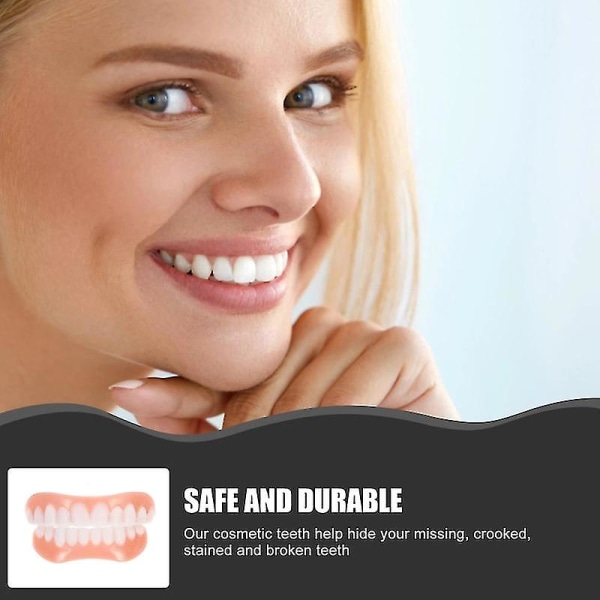 Extra tunna Fake Bright White Tooth Faner Silikon Mjuk Säker Adhesive Protes Dölj Skugga hängslen Bekväma tänder Ortodontisk Dvm